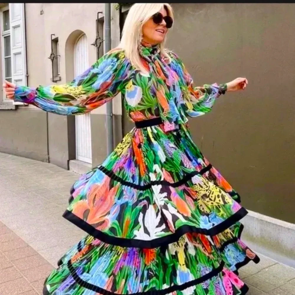 Iris Apfel X H&M Multicolored Ruffle Maxi Skirt - Picture 6 of 16